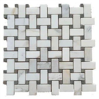Calacatta zelta Basketweave flīzes