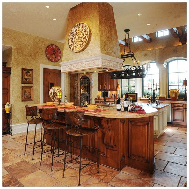 Red Solid Wood Custom Cabinets
