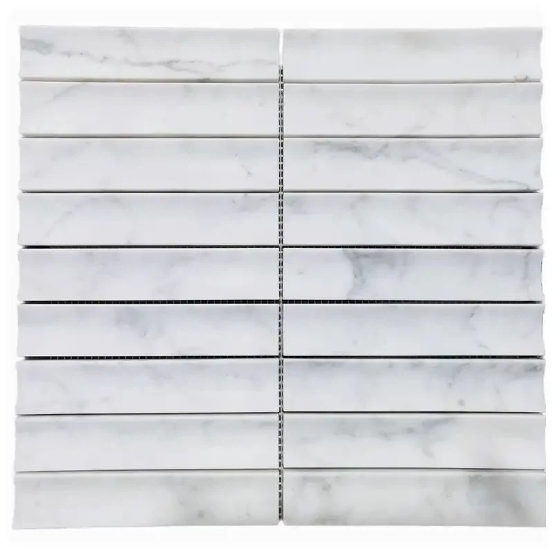 Bianco Carrara White Marble Concave Mosaic Tiles factory