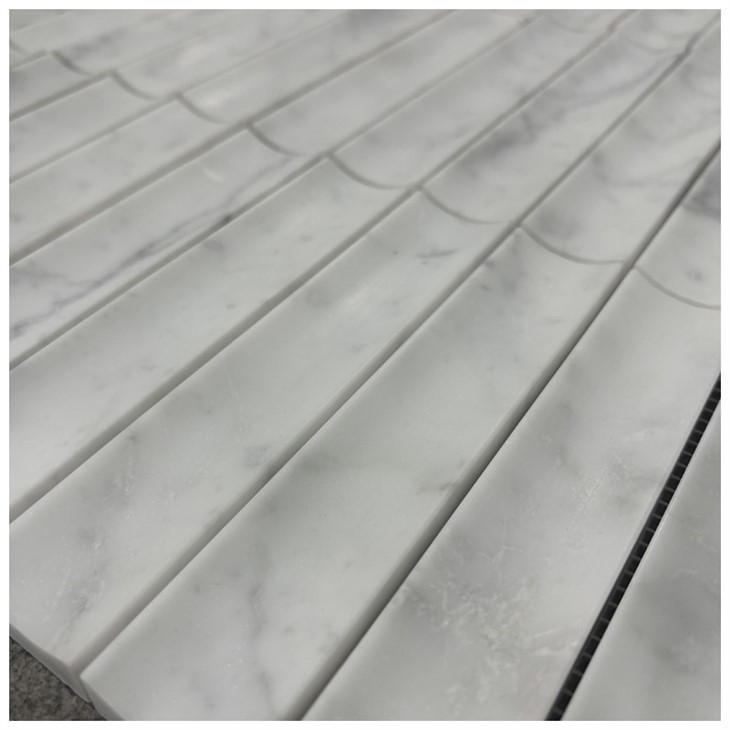 Bianco Carrara baltā marmora ieliektās mozaīkas flīzes