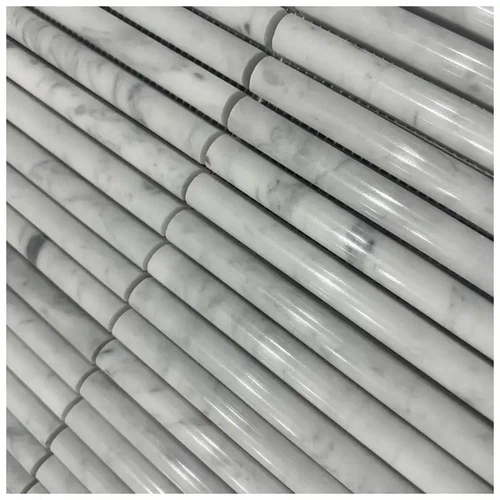 Carrara White Marble Fluted Wall Mosaic Tiles Carrara White Marble Fluted Wall Mosaic Tiles
