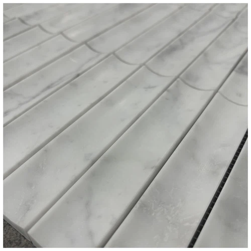 Bianco Carrara White Marble Concave Mosaic Tiles Bianco Carrara White Marble Concave Mosaic Tiles
