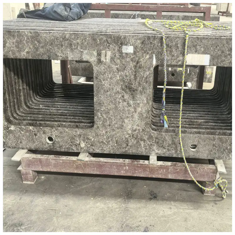 Tundra Grey Marble Double Sink Vanity Tops Tundra Grey Marble Double Sink Vanity Tops