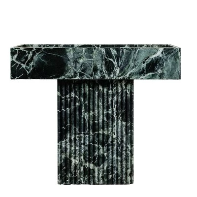 Verde Alpi marmora pjedestāla baseini